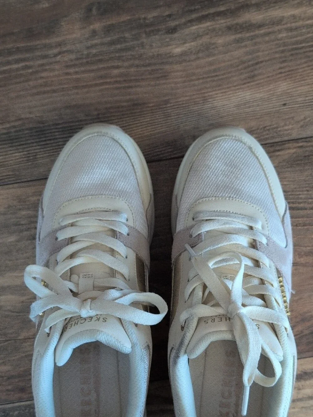 Skechers Runway Posh Girl Natural Gold Sneakers 9           C215